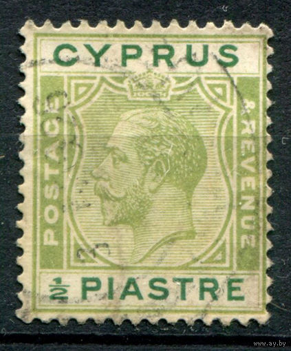Британские колонии - Кипр - 1925г. - король Георг V, 1/2 Pia - 1 марка - гашёная [Mi 102]. #4-B6-112-A-1