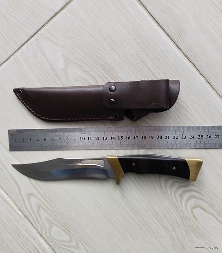 Нож порошковая сталь M390 твёрдость 62 HRC, с кожаным чехлом новый.