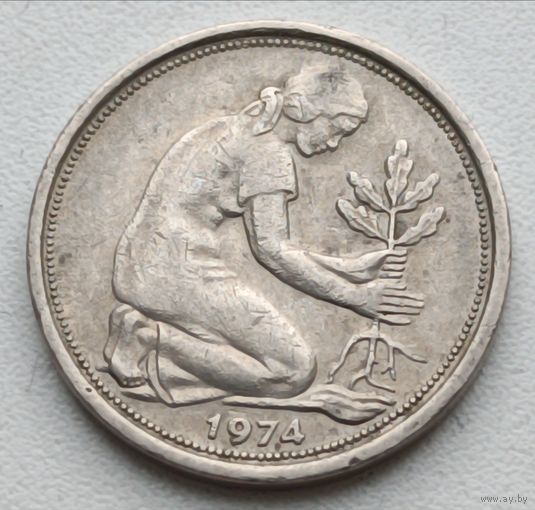 Германия. 50 пфеннигов 1974 года. F.