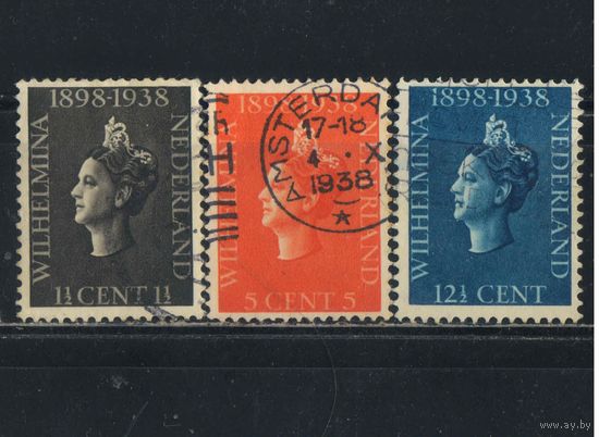 Нидерланды 1938 Вильгельмина 40 летие коронации Полная #318-20