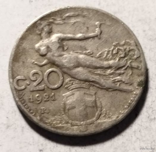 Италия 20 сентизим 1921