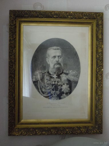 Гравюра М.В.Рундальцова (1902г.) в раме с Атрибуцией