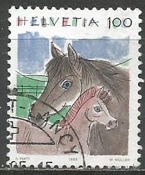 Швейцария. Лошадь. 1993г. Mi#1491.