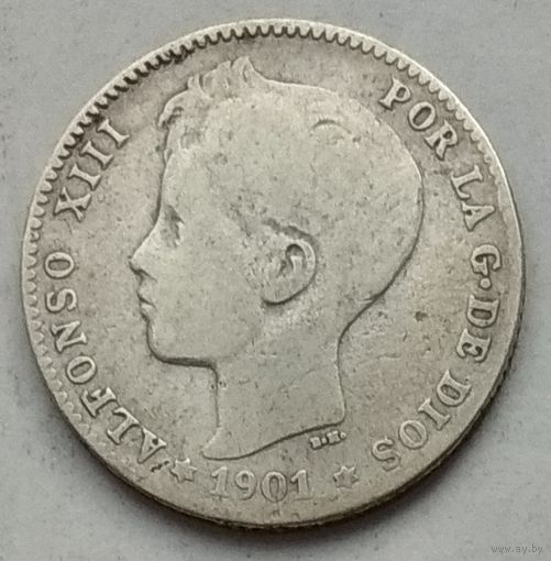 Испания 1 песета 1901 г.
