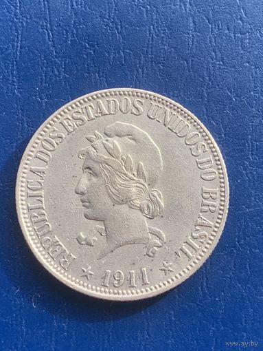 Бразилия 1000 рейс 1911 г серебро 0.900