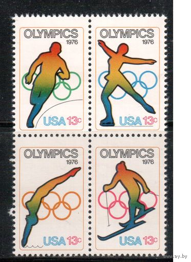 США-1976, (Мих.1282-1285) , **  , Спорт, ОИ-1976, (полная серия)(1)