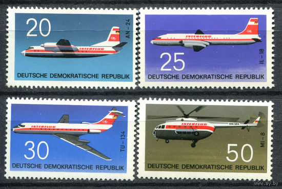 ГДР - 1969г. - Самолёты - 4 марки - полная серия, MNH [Mi 1524-1527]. #O-Se-Z-1-33