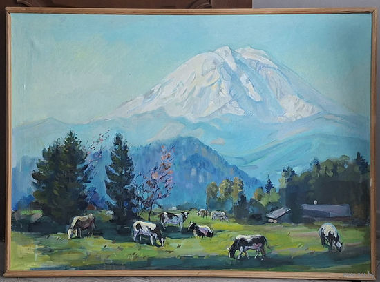 "Утро в горах" картина маслом 113х75 см