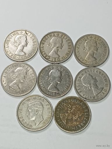 Великобритания 6 пенсов 1950 ,1954 , 1957 , 1960 , 1962 , 1964 , 1965 , 1967 года .
