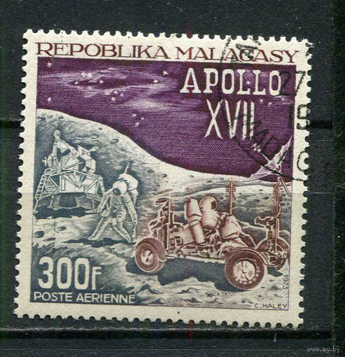 Малагасийская республика - 1973 - Космос. Аполлон 17 - [Mi. 671] - полная серия - 1 марка. Гашеная.  (Лот 48Fz)-T25P39