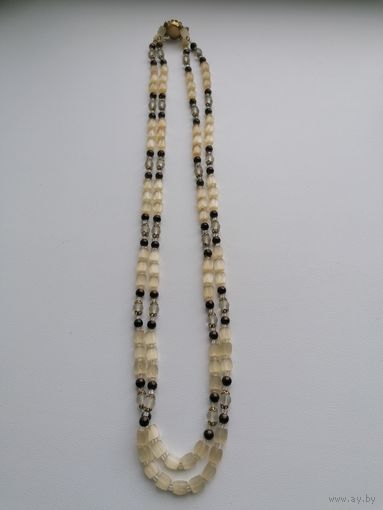 Бусы Сатиновое стекло с морозным стеклом