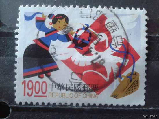 Тайвань, 1998. Иллюстрация к детской песенке, цапля
