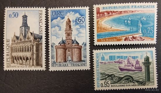 Франция. 1967**. Mi1591-1594**.  Туристические маршруты. Полная серия.