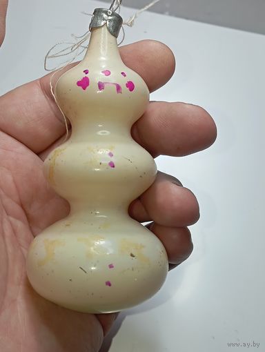 Ёлочная игрушка  -  Ёлочка . СССР  . Стекло .