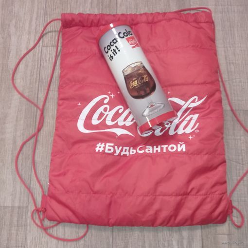 Кока- кола, Coca-Cola . Новогодний рюкзак кока кола, тубус настольный барный