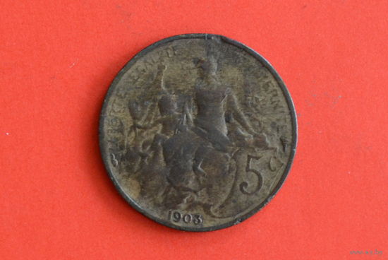 Франция 5 сантимов 1903 с 1 руб