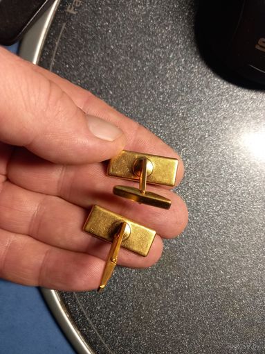 Запонки СССР позолота Au, старт с 5 руб