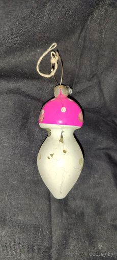 Елочная игрушка СССР. Мухомор.