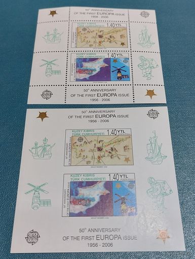 Турция 2006 50 лет европейской марке 2 блока (зубц. и беззубц.)