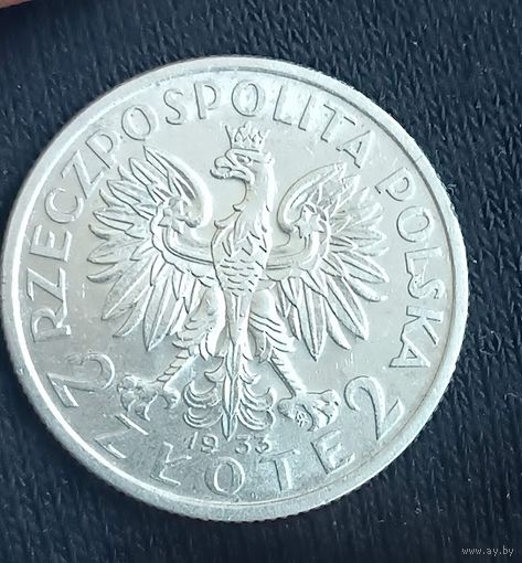 2 злотых  1933 Польша Голова Полонии RZECZPOSPOLITA POLSKA