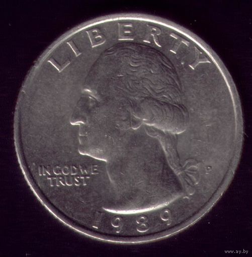 25 центов 1989 год США Р