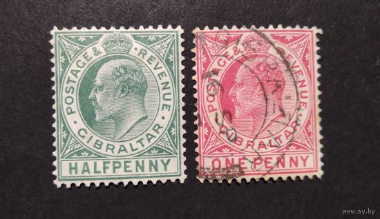 Великобритания.Гибралтар \1004\ 1906\07  Король Эдуард VII. Mi56-57