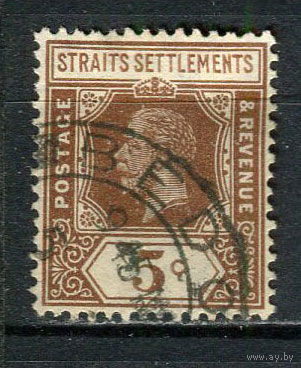 Британские колонии - Стрейтс-Сетлментс - 1922 - Король Георг V 5С - [Mi.179I] - 1 марка. Гашеная.  (Лот 17HJ)-T41P50