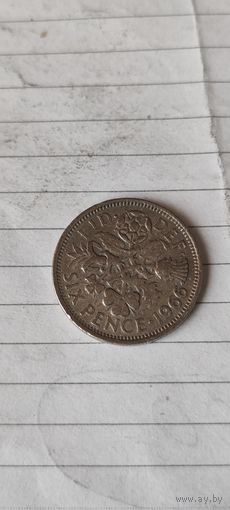 Великобритания 6 пенсе 1966