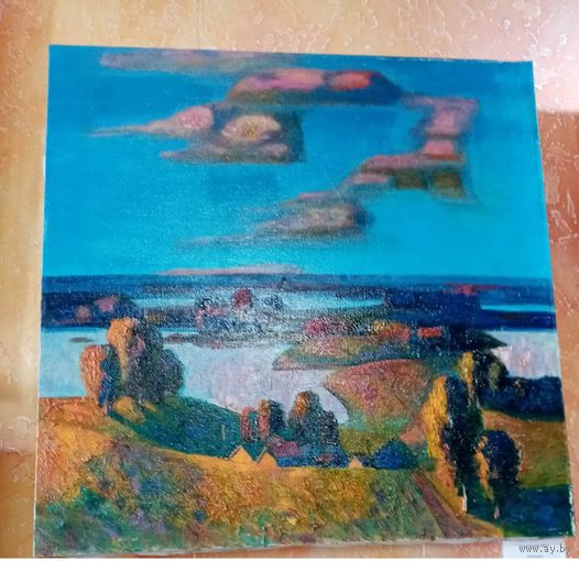 Картина Сковородко Олег "Пейзаж", х. м., 70х70см 1980 год.