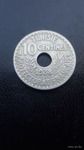Тунис 10 сантим 1938 г.