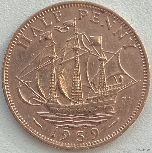 Великобритания 1/2 пенни 1959 г.