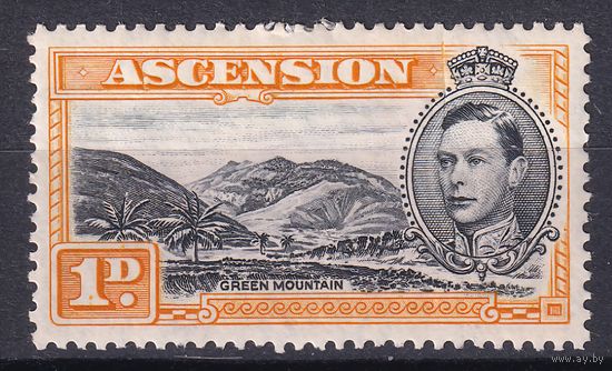 160.BrK. Великобритания. Колонии. Асенсьон. Георг VI. Местные мотивы. 1940 г. 1d. Mi.#41A.