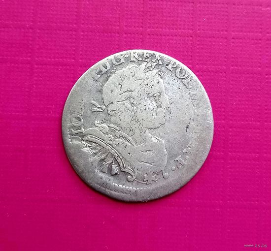 РЕДКИЙ Орт (18 грошей) 1677 года SB "Щит вогнутый" Ян III Собеский.