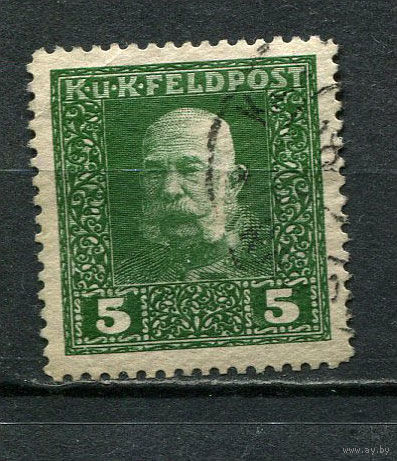 Австро-Венгрия - Полевая почта (Feldpost) - 1915/1917 - Кайзер Франц Иосиф 5H - [Mi.25A] - 1 марка. Гашеная.  (Лот 3Js)-T25P1