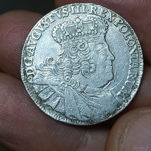 Орт(18 грош) 1756 г. Польша.Серебро.