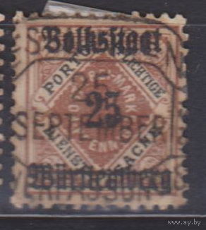 Вюртемберг Германия 1919 год Лот 11 С НАДПЕЧАТКОЙ