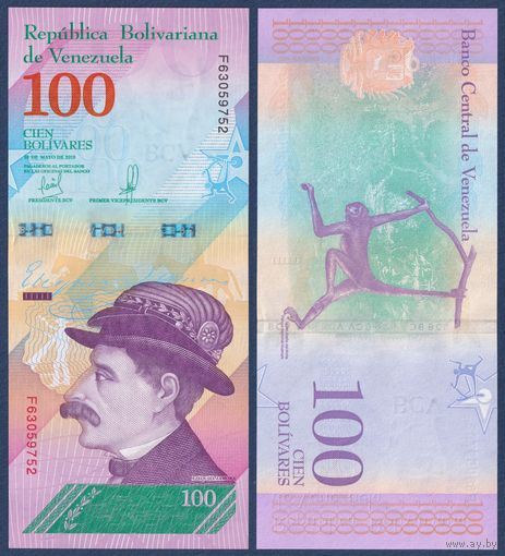 Венесуэла, 100 боливаров 2018 г, P-106 18.05.2018 (номинация IBNS 2018, политик Самора Эсекиель), UNC