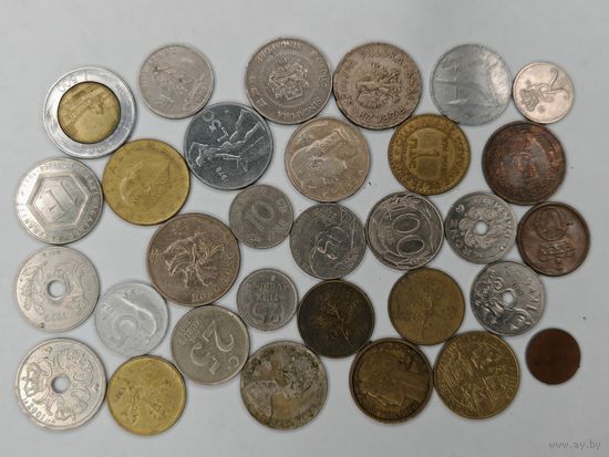 Монеты разных стран. (30 шт. одним лотом) С рубля