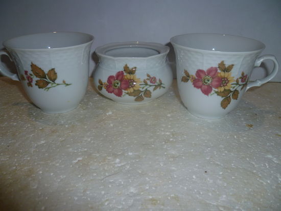 Чашки и Сахарница Тонкий Фарфор THUN Porcelaine fine de Bohemia