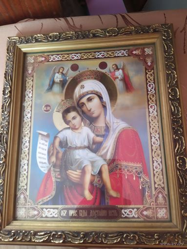 Икона Достойно есть в багетной рамке 28/24