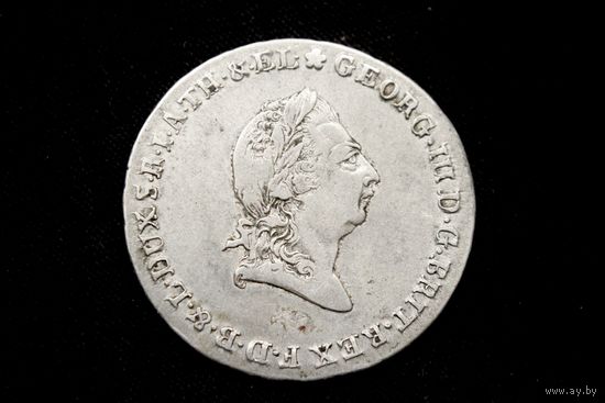 2/3 талера 1802 г. Брауншвейг-Люнебург (Германия), Георг III. Кабинетная патина, пореже!