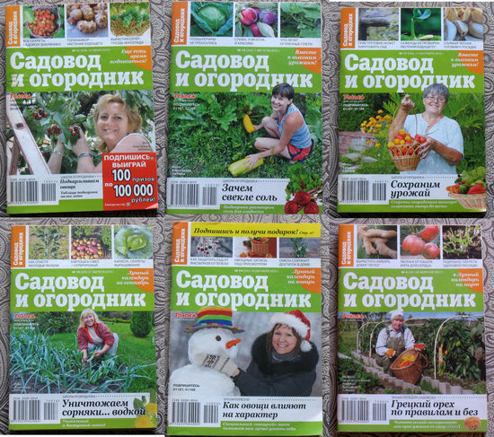 Садовод и огородник номера 19 2011;  4,5,6,7,8,9,11,12,14,15,16,17,18,19,21,22,23,24 2012; 7,8,10,11,13,16 2013; 12 2017; 18,19 2021; 14 2024; календарь 8 - 2009; 8,9 - 2010