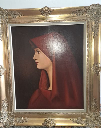 Старинная картина.  Холст масло. Подпись художника.