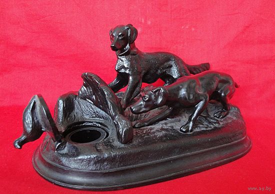 "Охота на куропатку". Чернильница. Касли. Собаки. (1986 г., СССР).