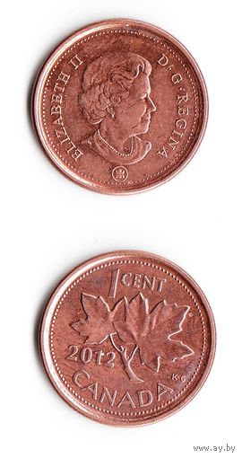 1 цент Канада 2012  года