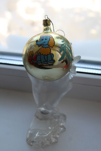 Красивый стеклянный шар елочная игрушка СССР