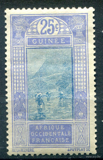 Французская Гвинея - 1913/16г. - ландшафты, 25 с - 1 марка - MH [Mi 70]. #4-W1-113-A-1
