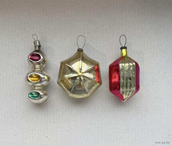 Елочные игрушки светофор кристалл СССР цена за все К.9
