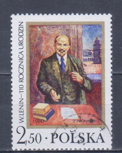 [253] Польша 1980. Политика.Ленин. Одиночный выпуск. Гашеная марка.