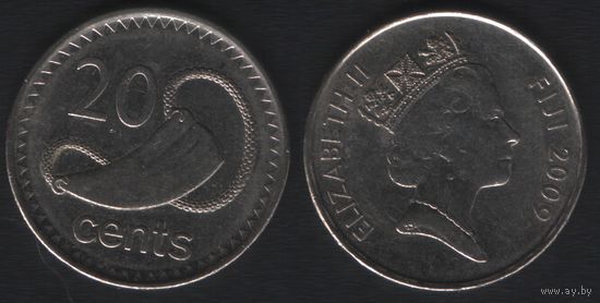 Фиджи km121 20 центов 2009 год (nf02